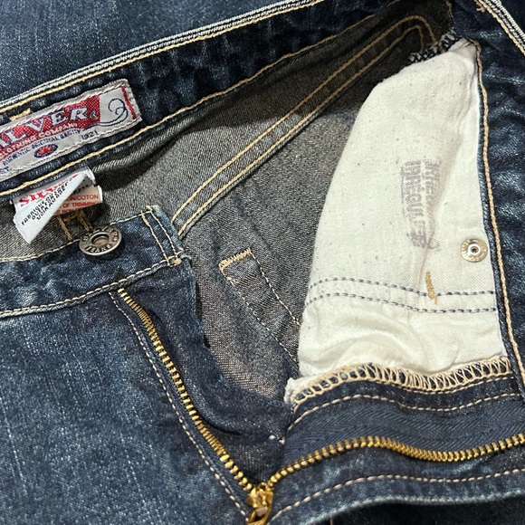 Vintage Silver Blue denim Flared Jeans western trendy 90’s y2k 70’s trendy - Picture 11 of 11